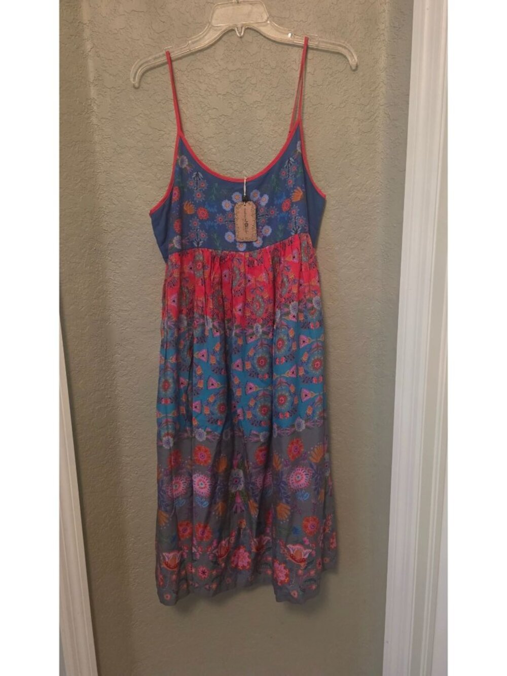 Natural Life Gigi Patchwork Lightweight Midi Sun Dress M NEW